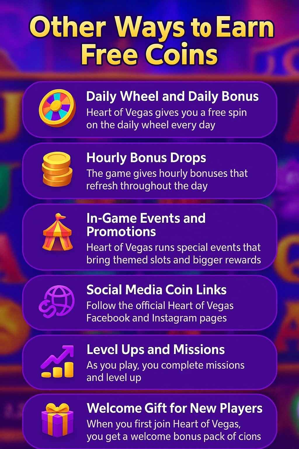 Other Ways to Earn Free Coins in heart of vegas