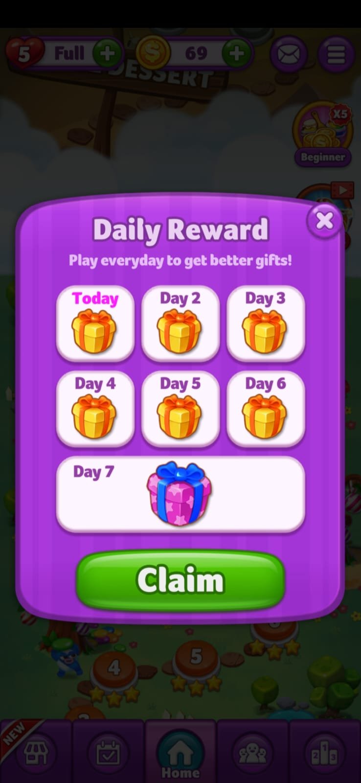 Lollipop Sweet Taste Match 3 daily reward