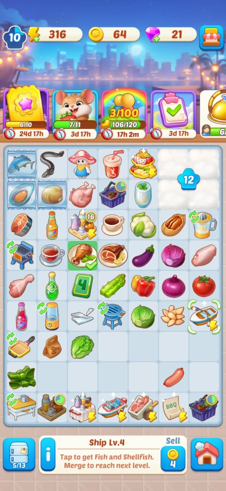merge cooking gameplay